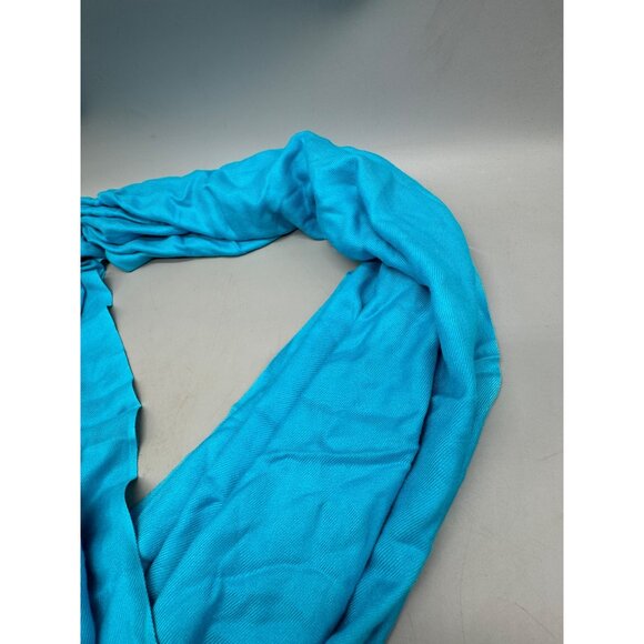 Turquoise Blue Lightweight Fringe Scarf wrap 72x32" READ - Picture 5 of 7